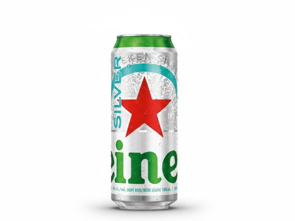 Heineken - Silver LAGER, Individual 500ml beer can (4.0% ABV)