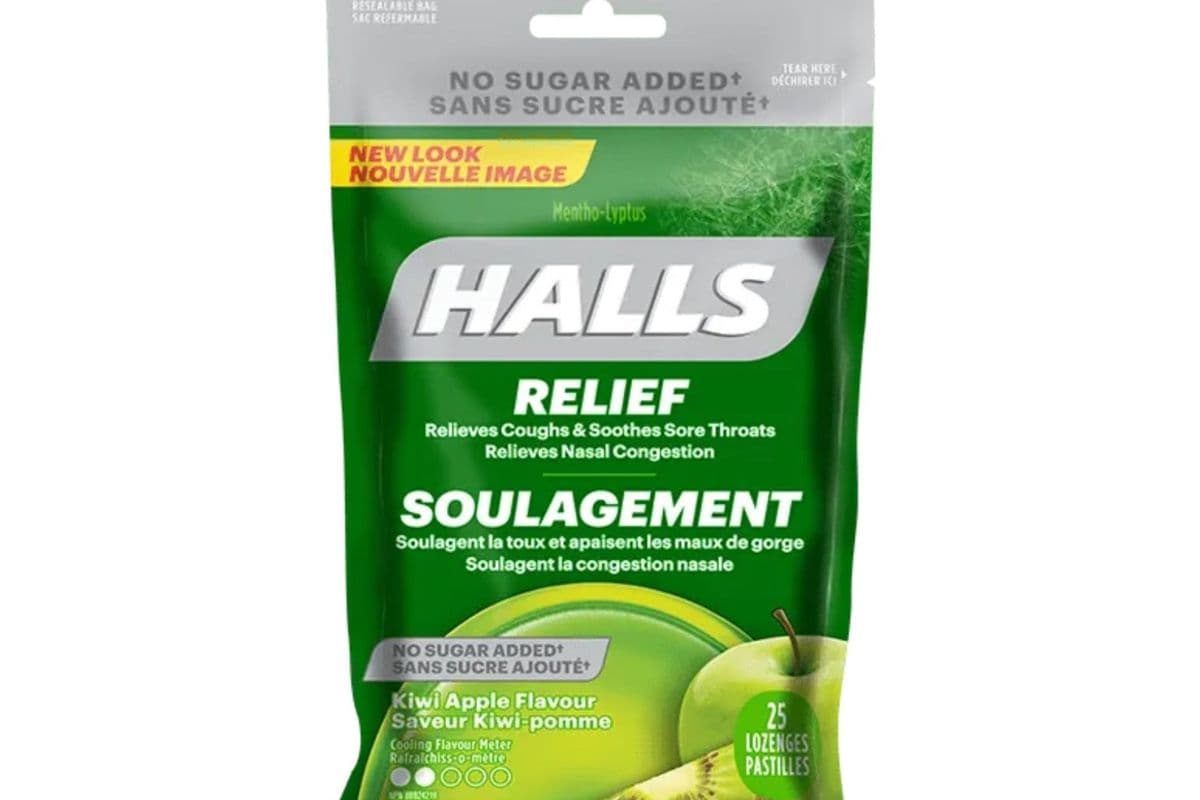 Halls Kiwi Apple Relief Bag (30 lozenges)