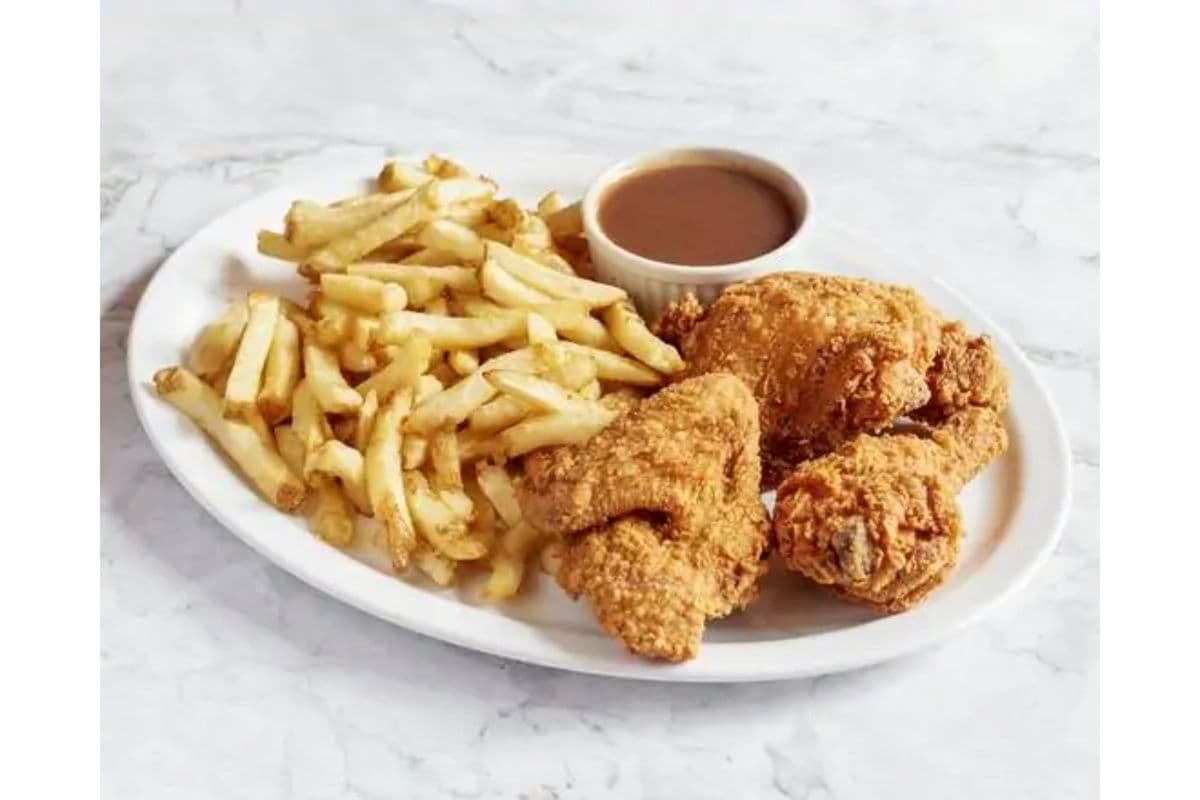 Three Pieces of Southern Fried Chicken with Fries