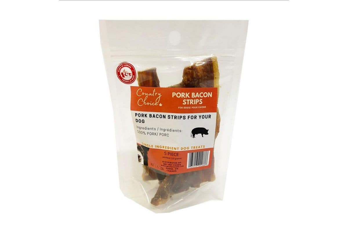Country Choice Smoked Pork Bacon Strips Dog Treats (5 per pack)