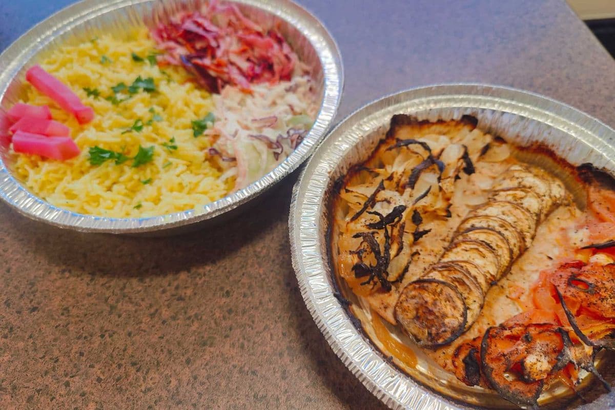 Flat beef kebab meal