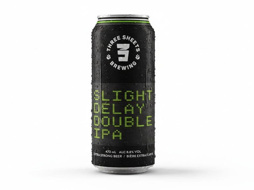 Three Sheets Brewing - Slight Delay DOUBLE IPA, Individual 473ml beer can (8.0 ABV)
