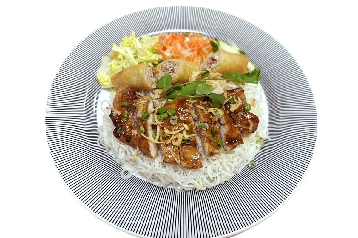Grilled Pork and Spring Roll with Vermicelli