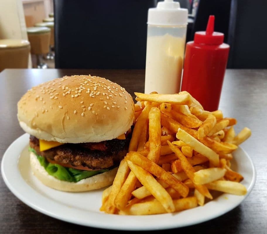 B11. Homemade Bacon Cheese Hamburger and Fries
