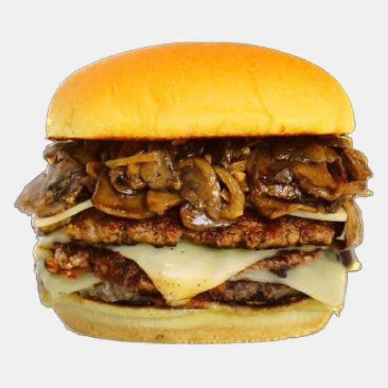 Burger écrasé aux champignons suisses double / Double Mushroom Swiss Smashed Burger