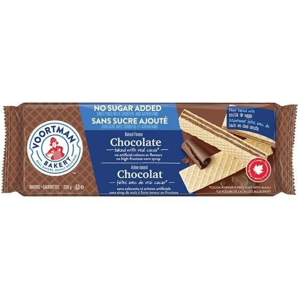 Voortman Wafers Chocolate No Sugar Added 250g