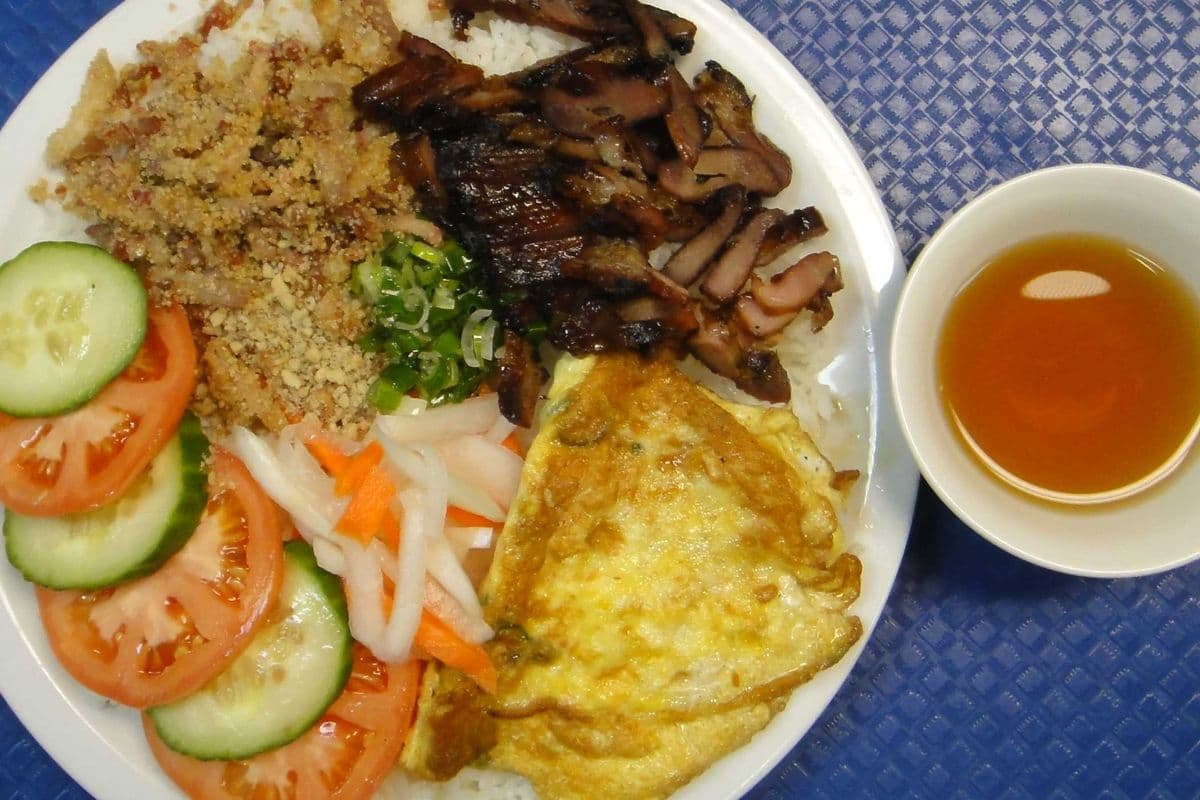29. Grilled Pork with Fried Egg and Pork Mixture on Steamed Rice