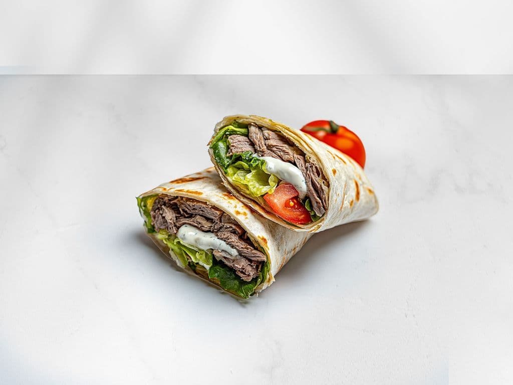 Beef and Chicken Mix Shawarma (Doner) Wrap