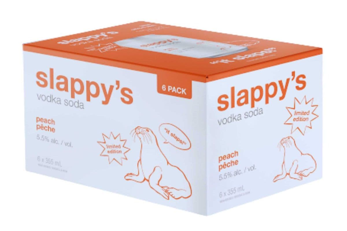 SLAPPYS PEACH VODKA SODA 6PK***ON SALE*** (1 x 6PK)