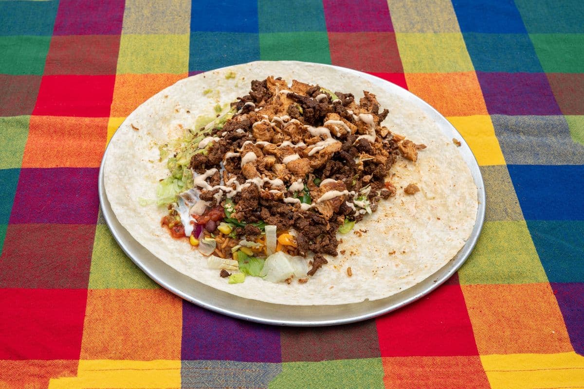 Chicken and Steak Mix Burrito