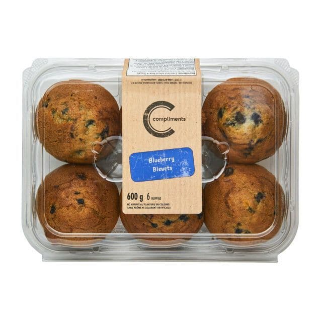 Compliments Muffins Blueberry 6ct (600g)