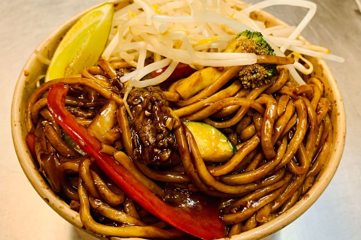 Black Bean Beef Noodle Bowl