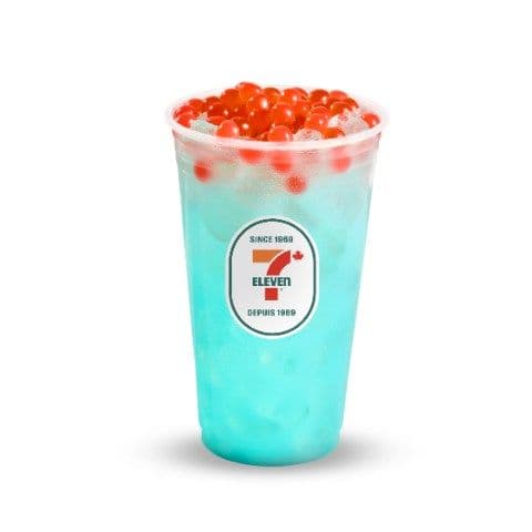 Blue Raspberry Tea with Raspberry Popping Boba Refresher
