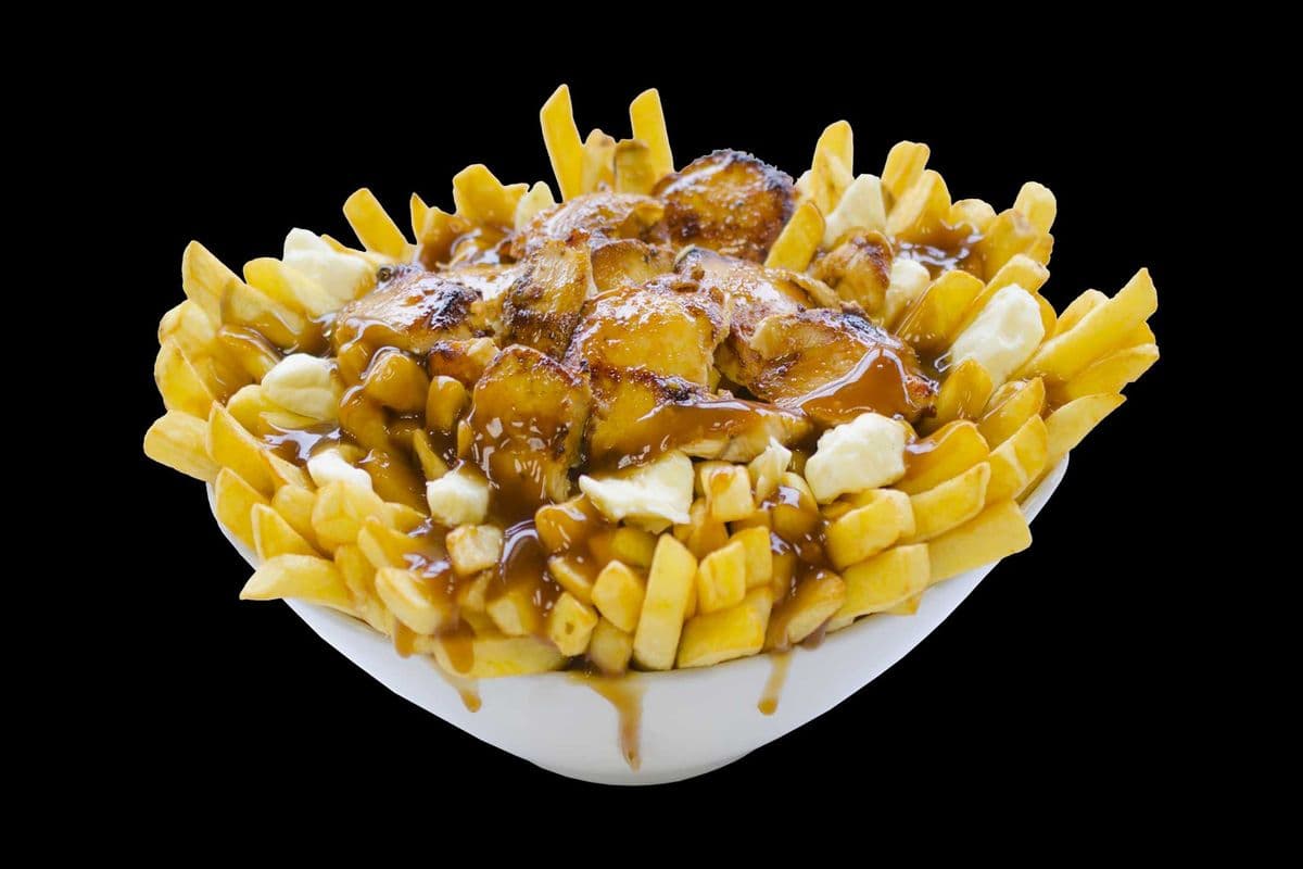 Poutine Topped with Chicken Shawarma - Regular 7" Round Plate