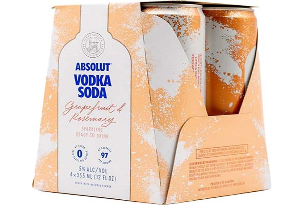 ABSOLUT GRAPEFRUIT VODKA SODA 4 CANS (4 x 355 ML)
