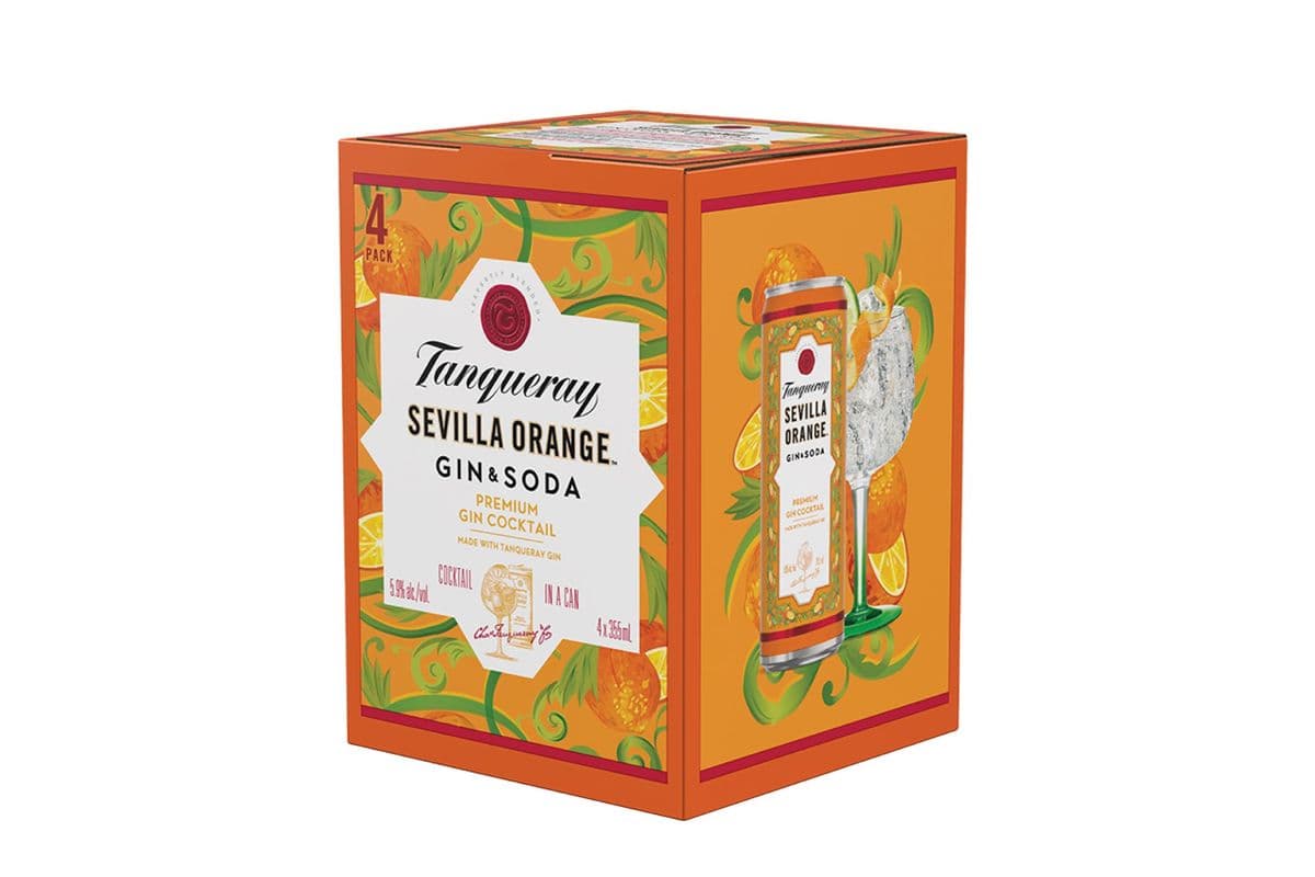 Tanqueray Sevilla Orange Gin & Soda (4 x 355mL cans)