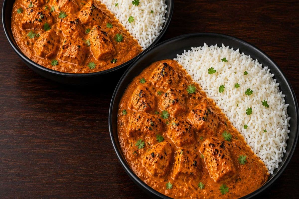 Charcoal Butter Chicken with Plain Rice (Combo)