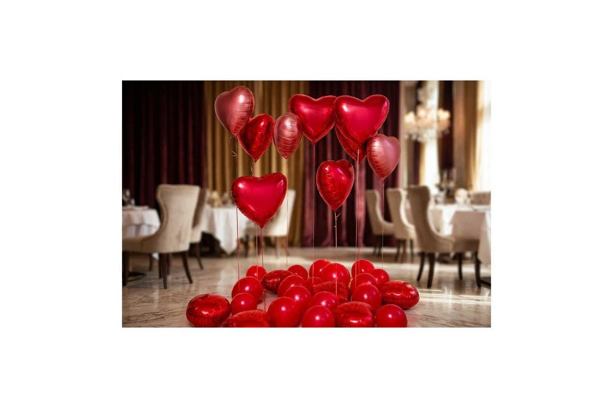Single Red Foil Balloon with Heluim