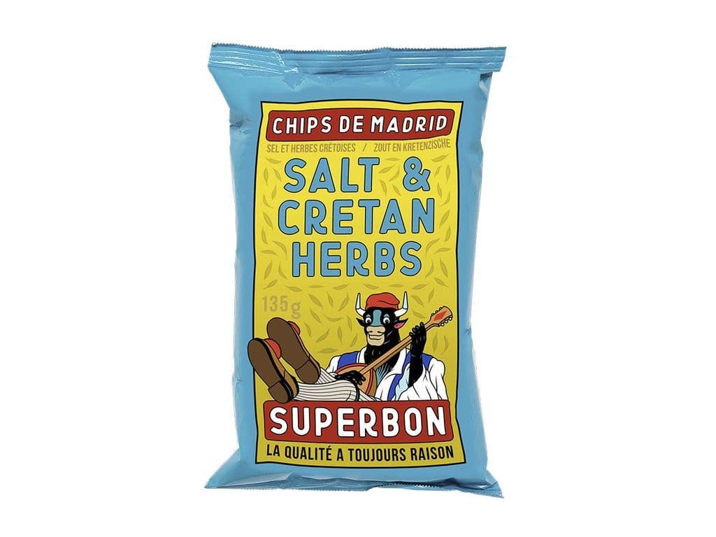 Superbon Cretan Herbs Spanish Kettle Cooked Potato Chips 40g Snack