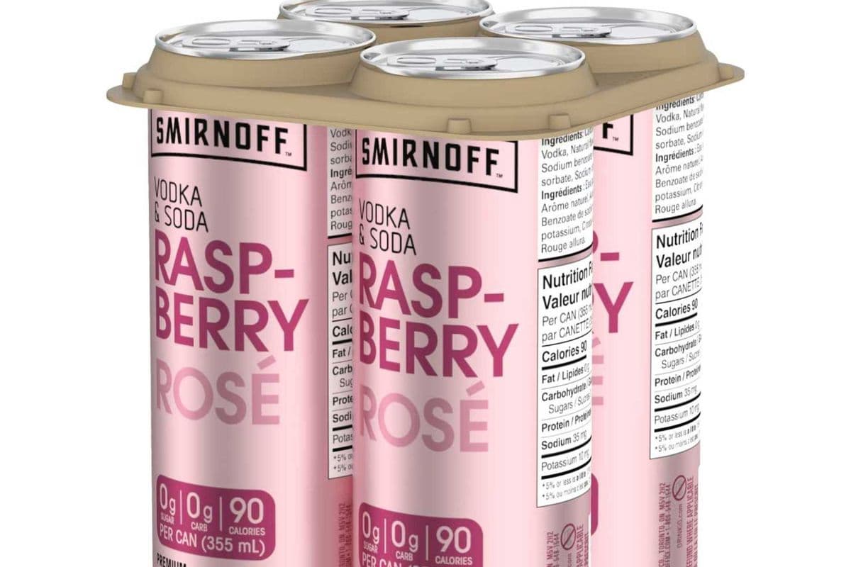 Smirnoff Vodka & Soda Raspberry Rose (4 x 355 ml Cans)