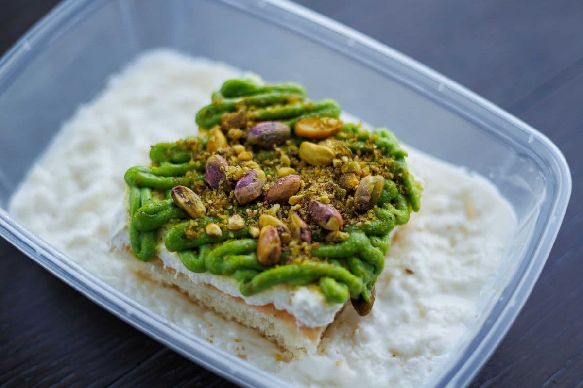 Pistachio Tres Leches Cake with Rice Pudding (Ashtota Pistachio)