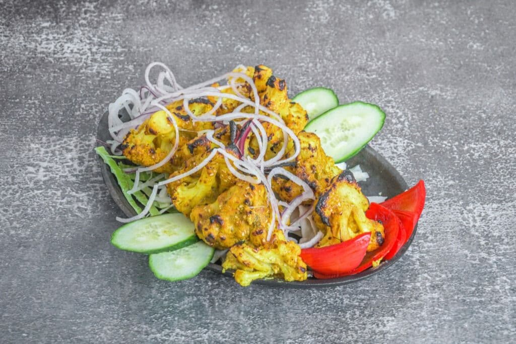 Veg Tikka Platter(Paneer/Gobi/Mushroom/Hara Bara/Soya Malai Chap) 4 Each With Family Naan
