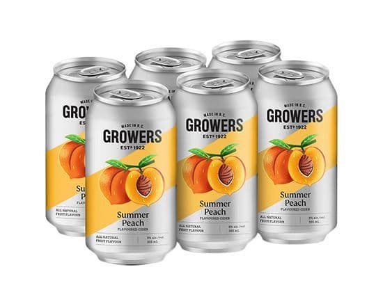 GROWERS SUMMER PEACH 6 CAN (6 X 355ML)