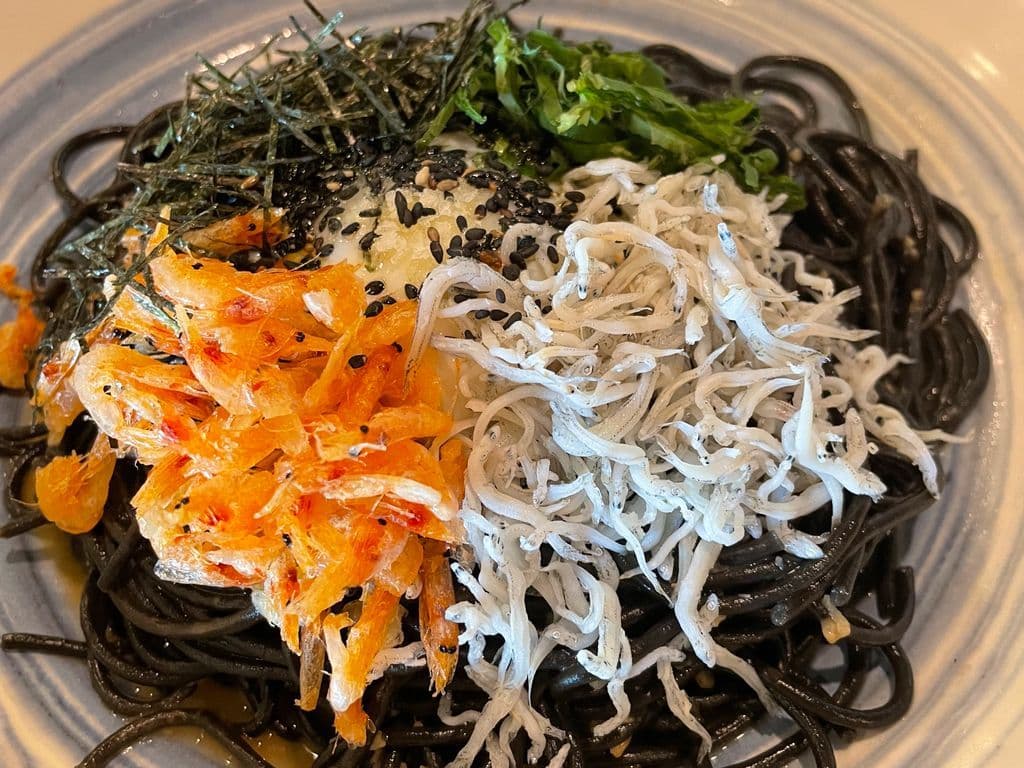 Sakura Shrimp & Shirasu with Squid Ink Pasta