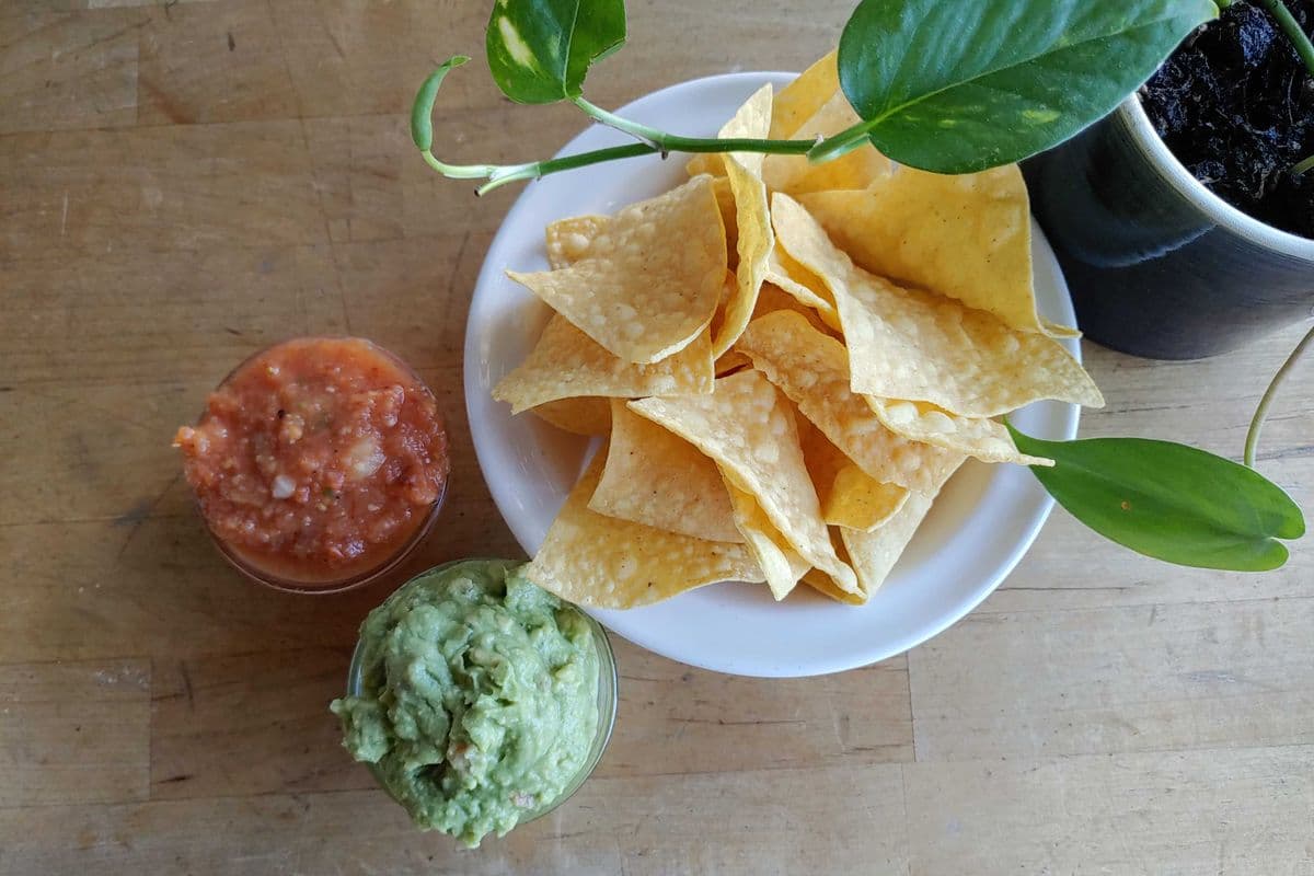 Tortilla Chips, Salsa, and Guacamole