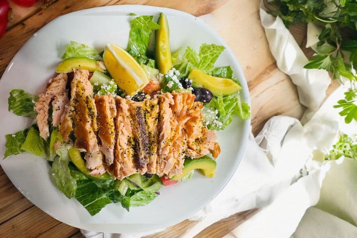 Mediterranean Avocado Salmon Salad