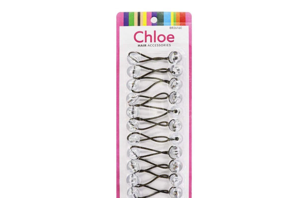 Clear CHLOE 16mm Twin Beads Ponytailers (12pcs)
