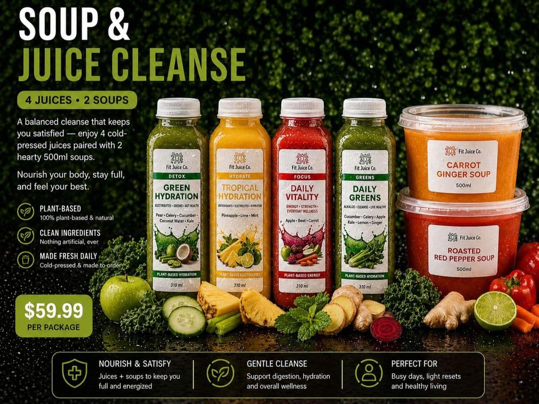 Soup & Juice Cleanse (4 Juice, 2 Soups)