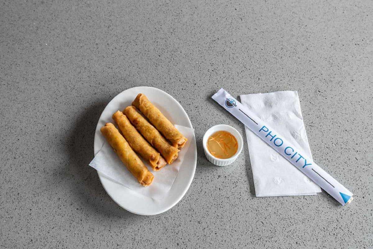 V30. Deep Fried Vegetarian Spring Rolls