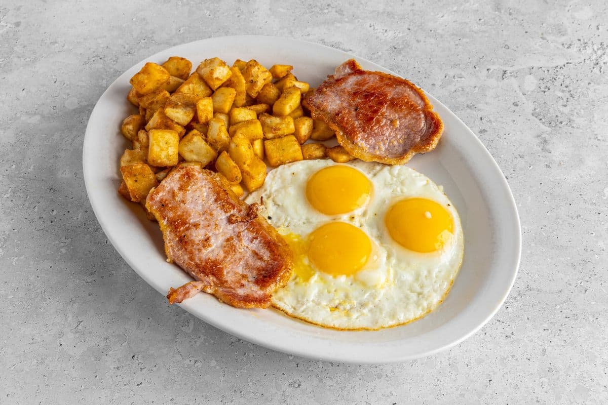 Medium Peameal Bacon and Eggs