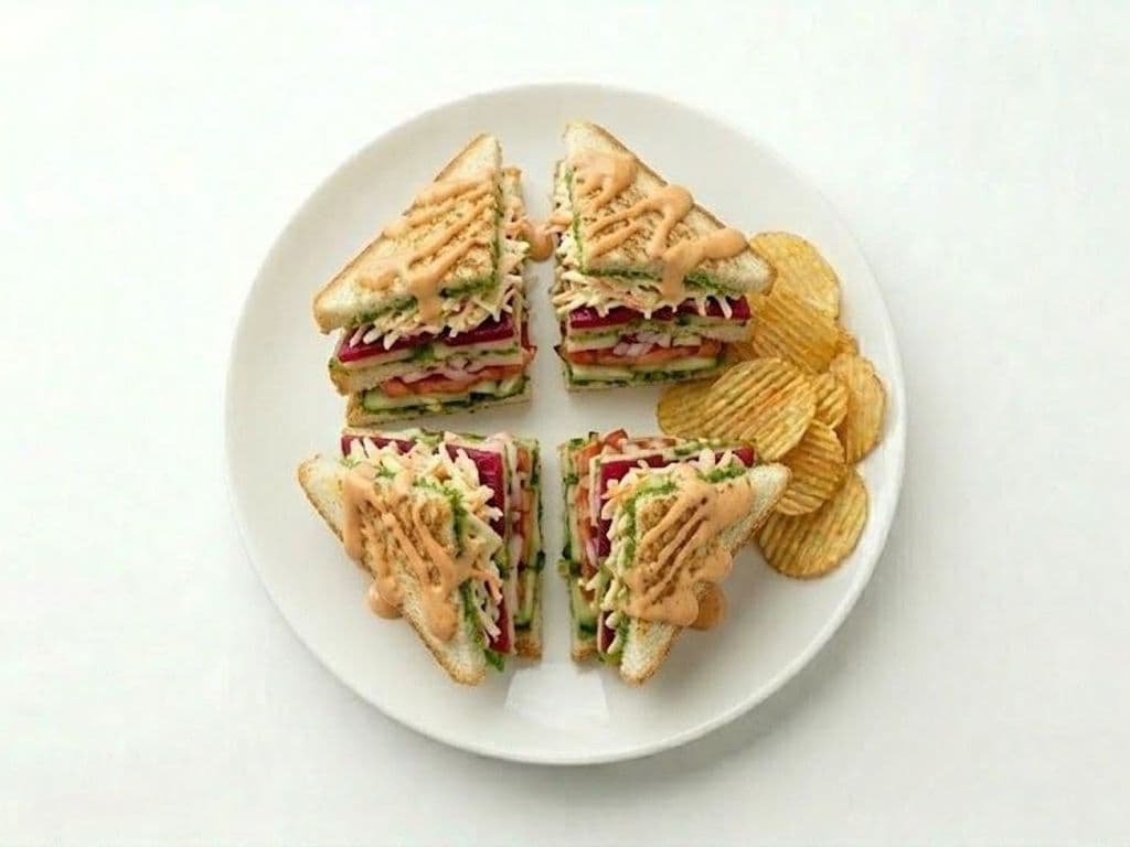 Vegetable Club Sandwich Grilled