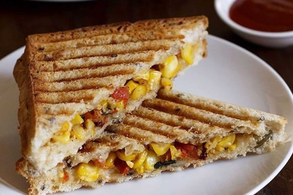 Corn and Cheese Club Sandwich