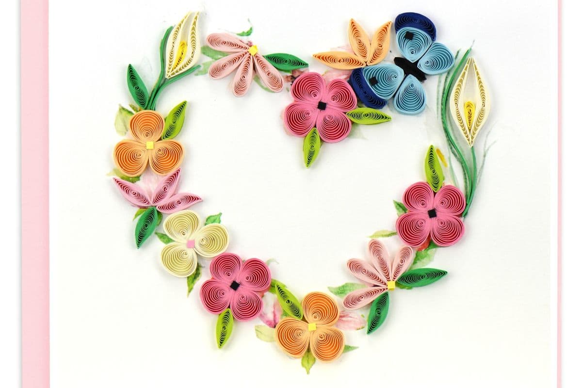 Floral Heart Wreath Greeting Card LV246