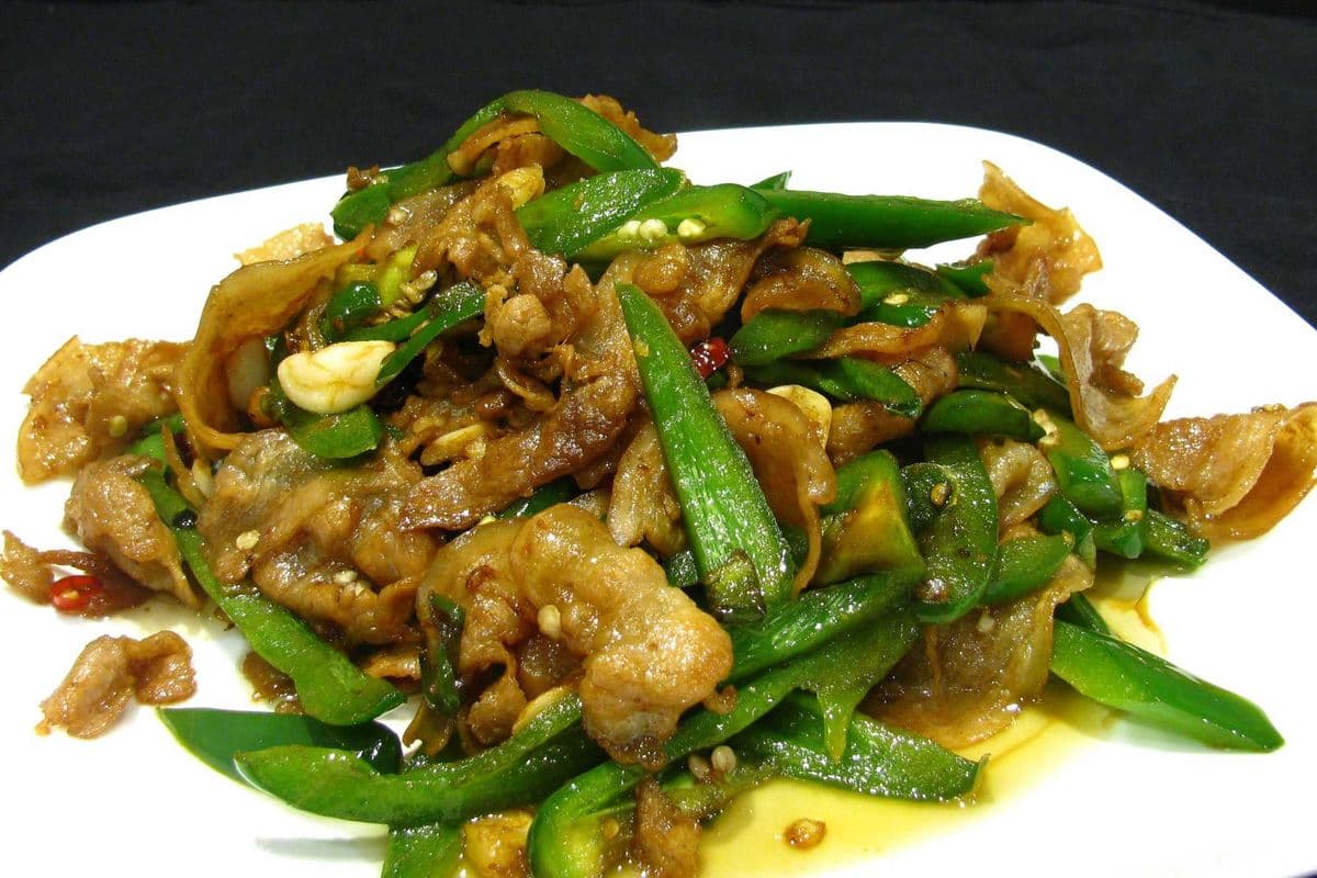 P14. Sauteed Pork Belly with Chilli Pepper