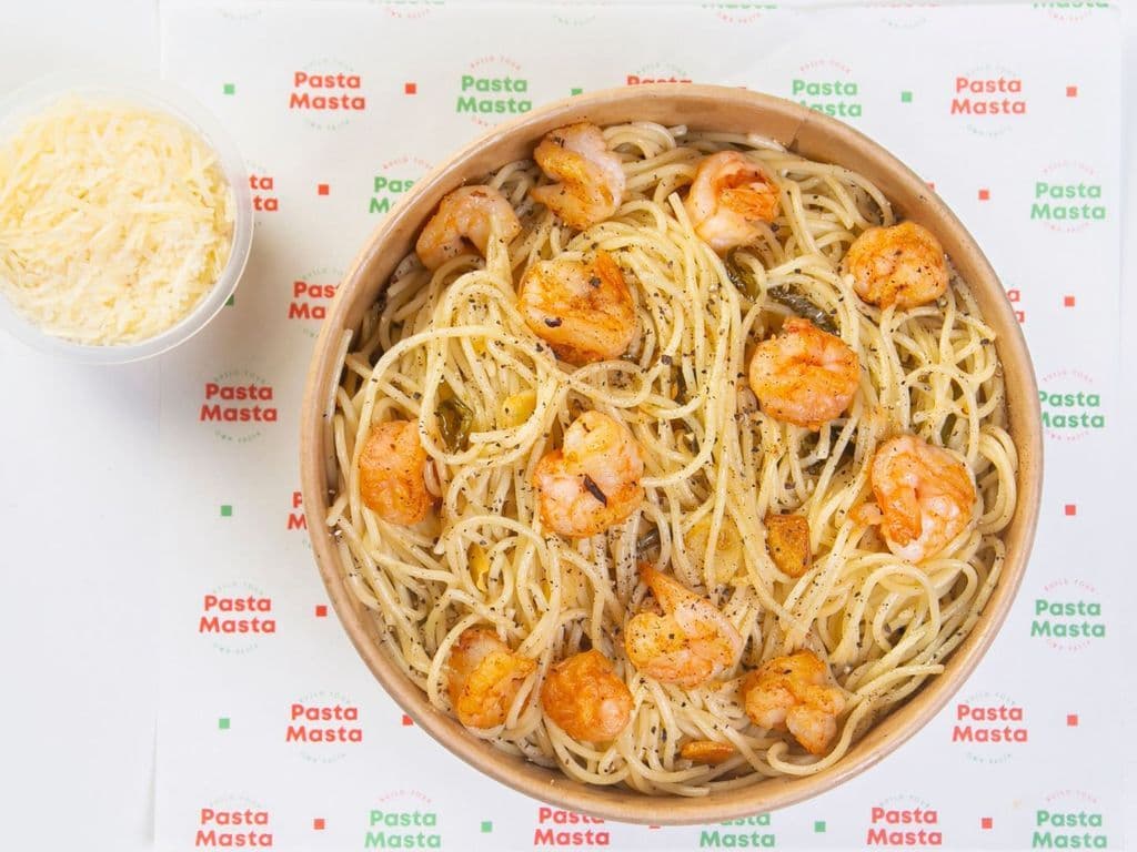 Shrimp Spaghetti Aglio E Olio (Spicy)