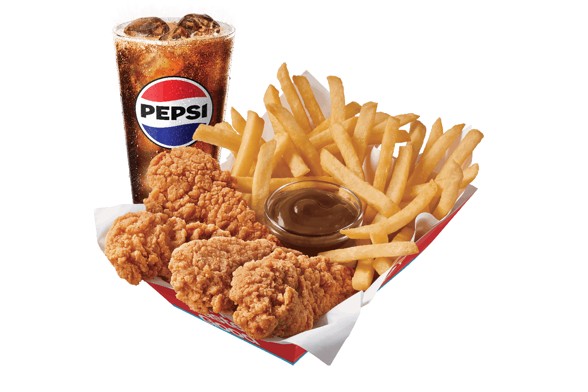 Chicken Strip Basket W/ Drink