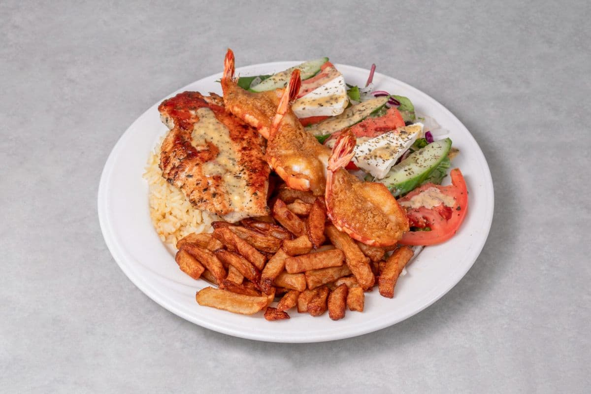 Filet de poulet et 3 crevettes papillon / Chicken Fillet and 3 Butterfly Shrimp