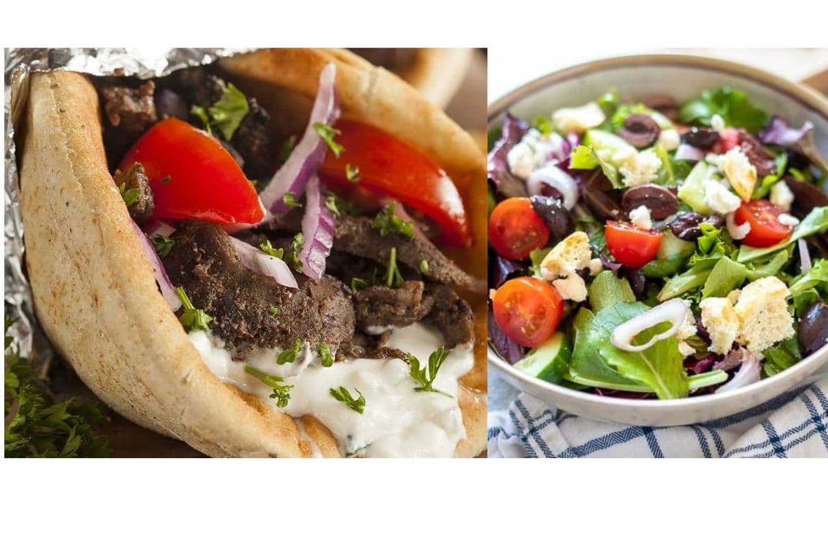 2 - Gyros with 2 Side Greek Salads