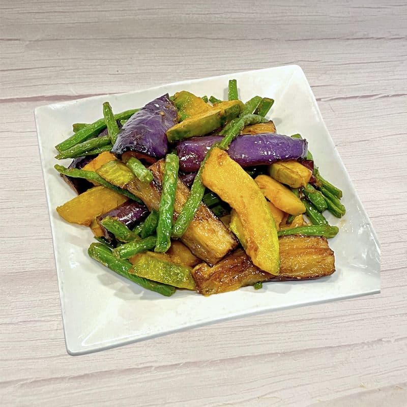 (Lunch Special) Pan Fried String Beans, Eggplants and Pumpkin / 炒三合 (廚)