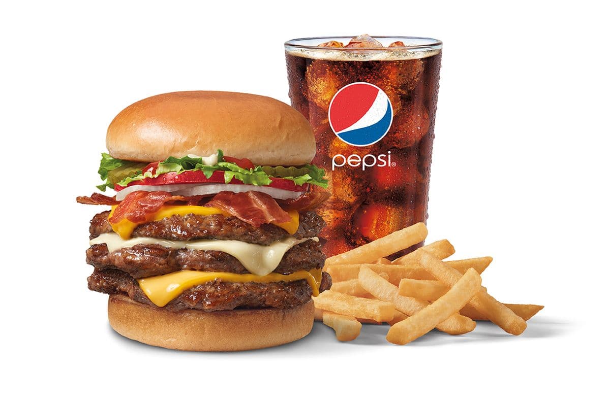 Bacon Two-Cheese Deluxe Signature Stackburger Triple Combo