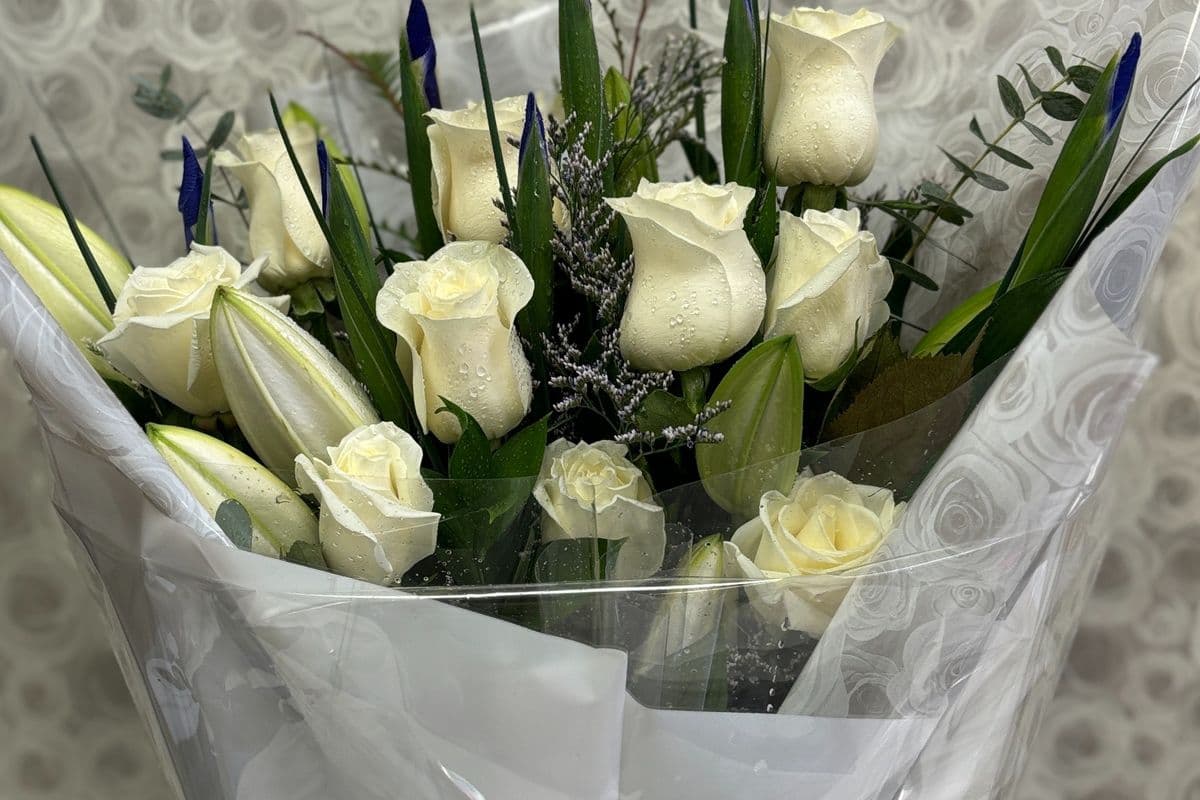 Elegant White Bouquet with Rose