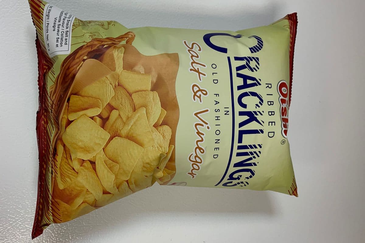 Oishi - Ribbed Cracklings (Salt & Vinegar) Big (90g)