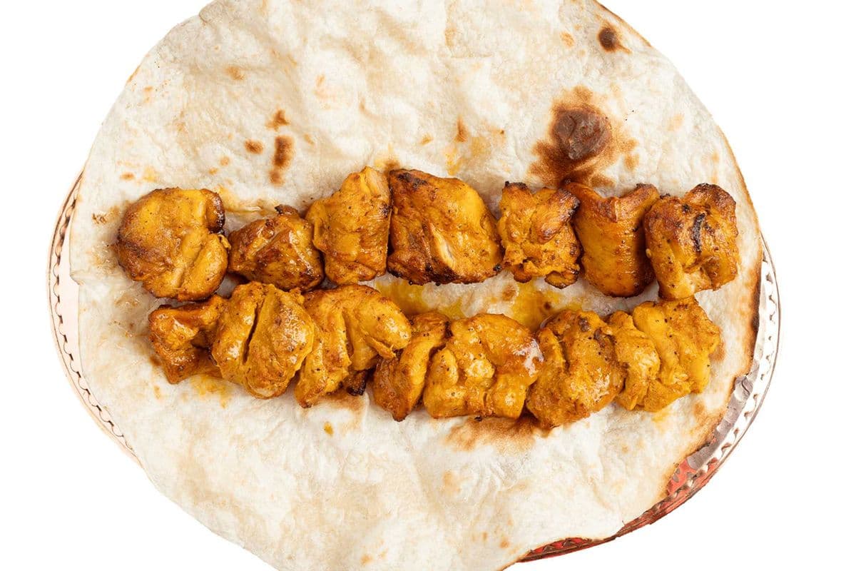 chicken joojeh 2 skewers and Tortilla