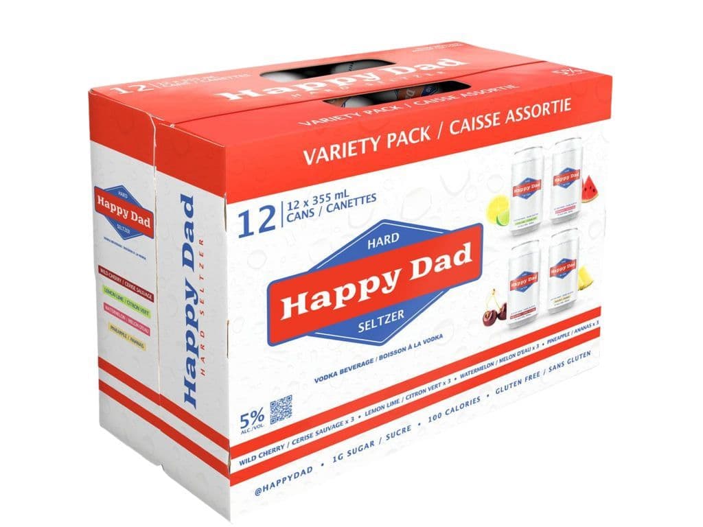 Happy Dad Hard Seltzer Variety Pack (12X355ml)
