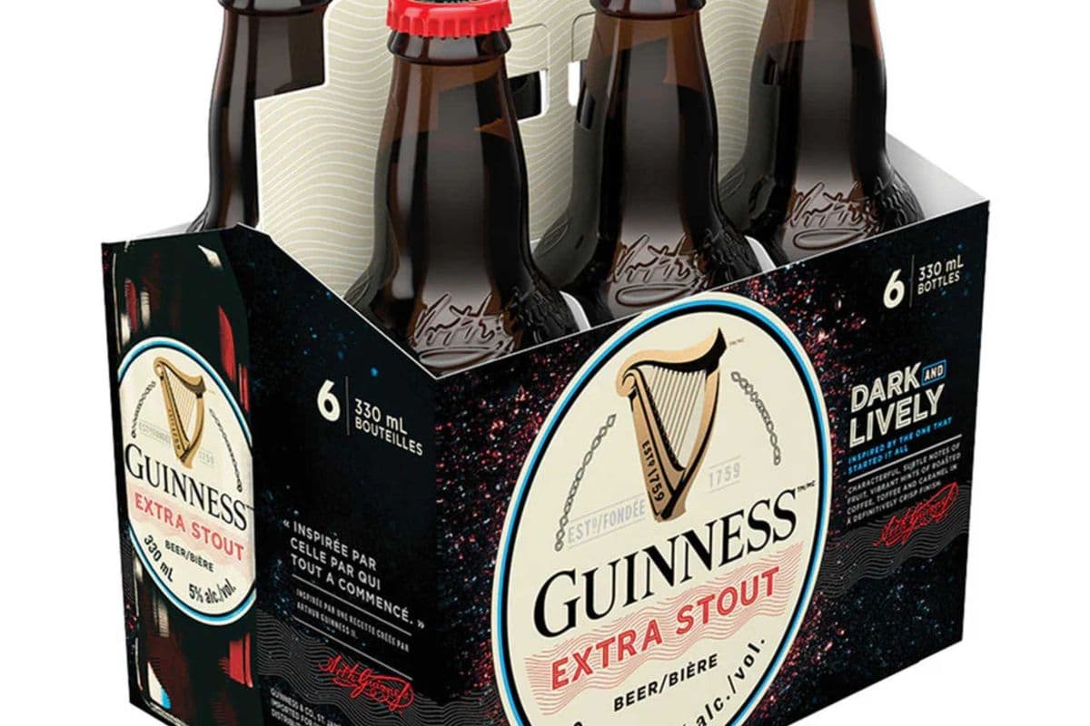 Guinness Extra Stout (6 x 330 ml Bottles)
