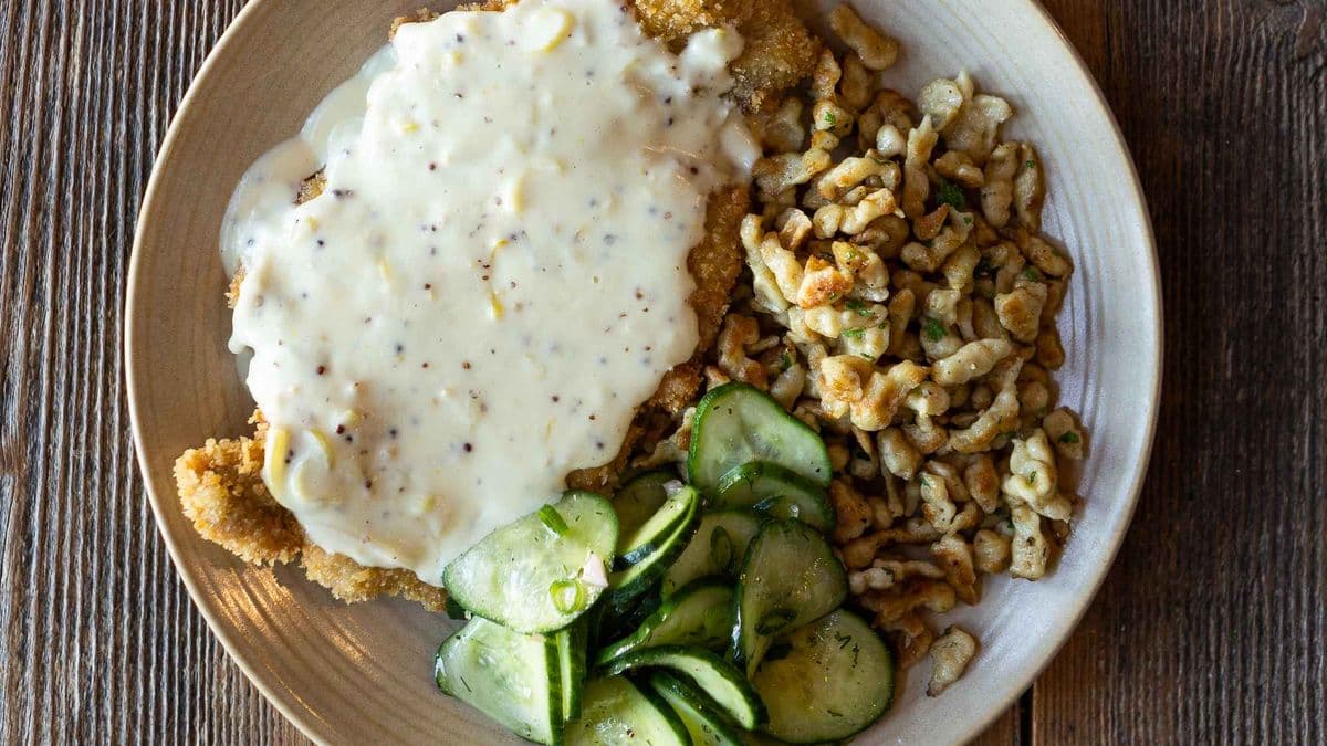 Schnitzel with Mustard Cream